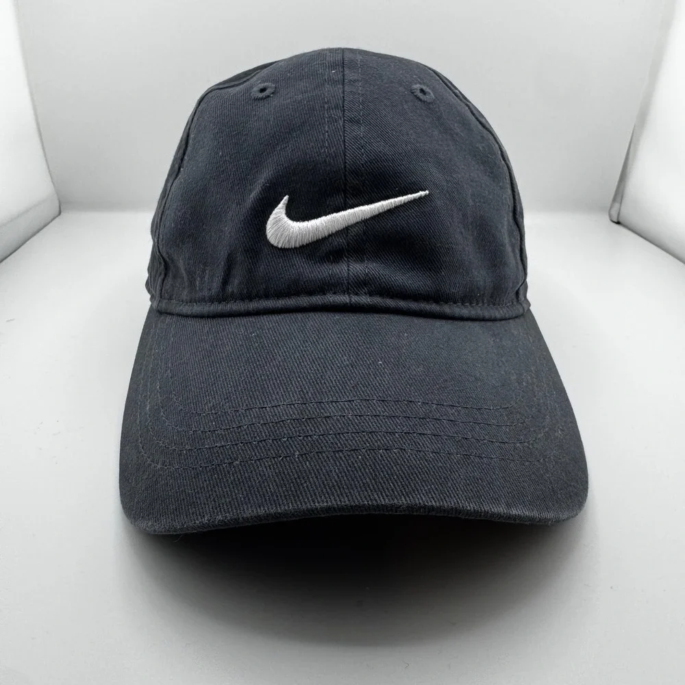 Nike Heritage86 Baseball Cap Child One Size Black Good Embroidered Swoosh Hat